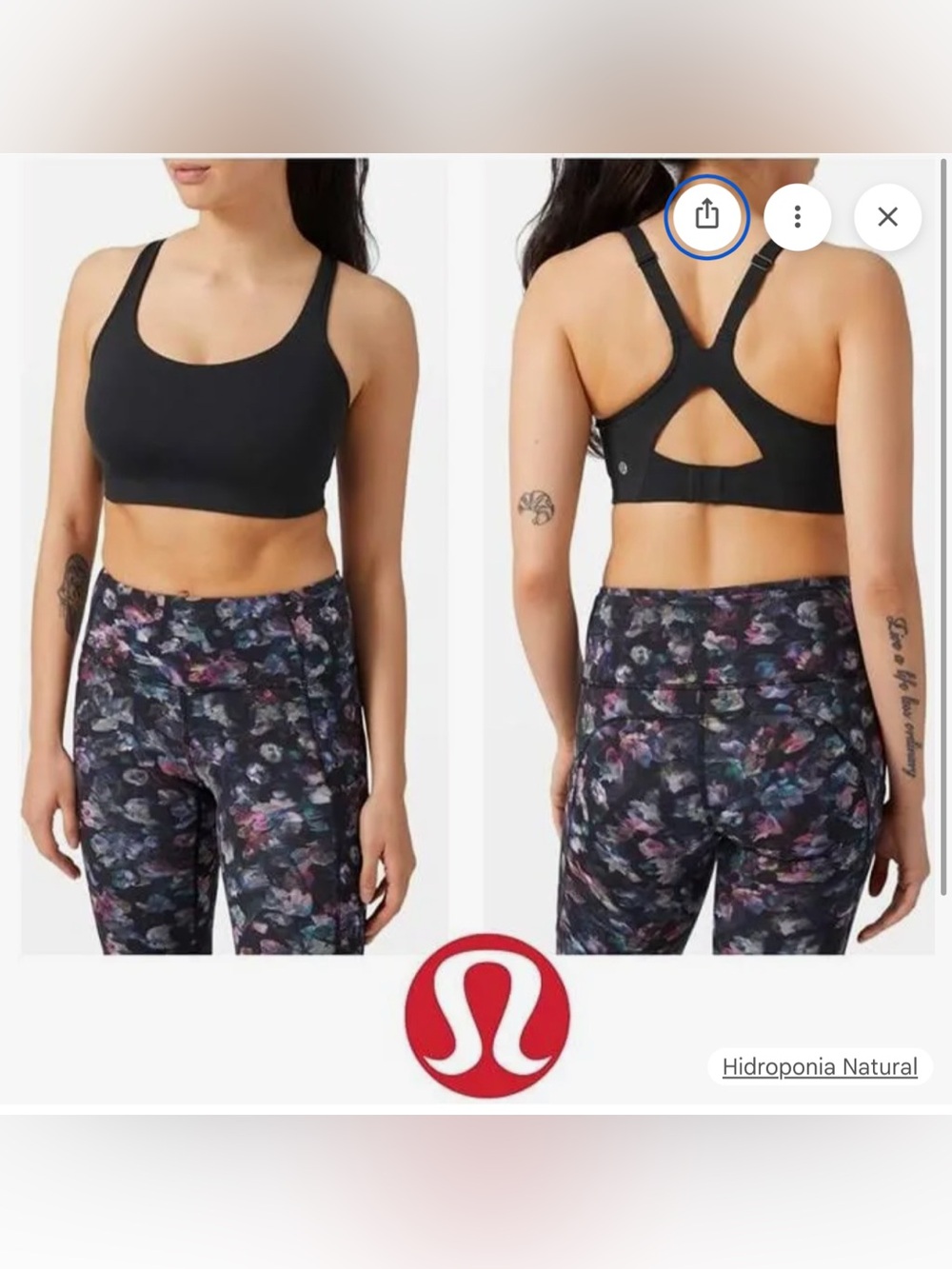 Lululemon All Powered Up Bra, 32DD